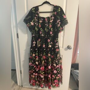 Jessakae black rose midi dress